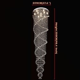 Designer Touch Decorative Ceiling Chandelier Light Pendant Light Lamp Lighting Fixtures with K9 Crystal Double Spiral