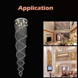 Designer Touch Decorative Ceiling Chandelier Light Pendant Light Lamp Lighting Fixtures with K9 Crystal Double Spiral