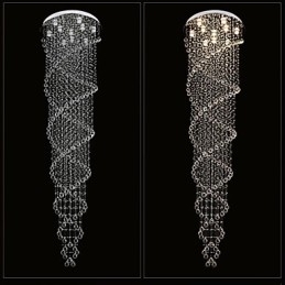 Designer Touch Decorative Ceiling Chandelier Light Pendant Light Lamp Lighting Fixtures with K9 Crystal Double Spiral