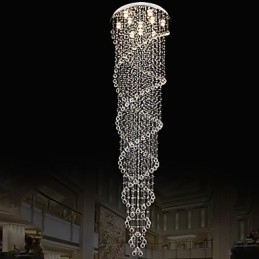 Designer Touch Decorative Ceiling Chandelier Light Pendant Light Lamp Lighting Fixtures with K9 Crystal Double Spiral
