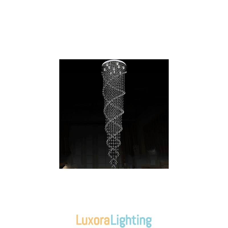 Designer Touch Decorative Ceiling Chandelier Light Pendant Light Lamp Lighting Fixtures with K9 Crystal Double Spiral