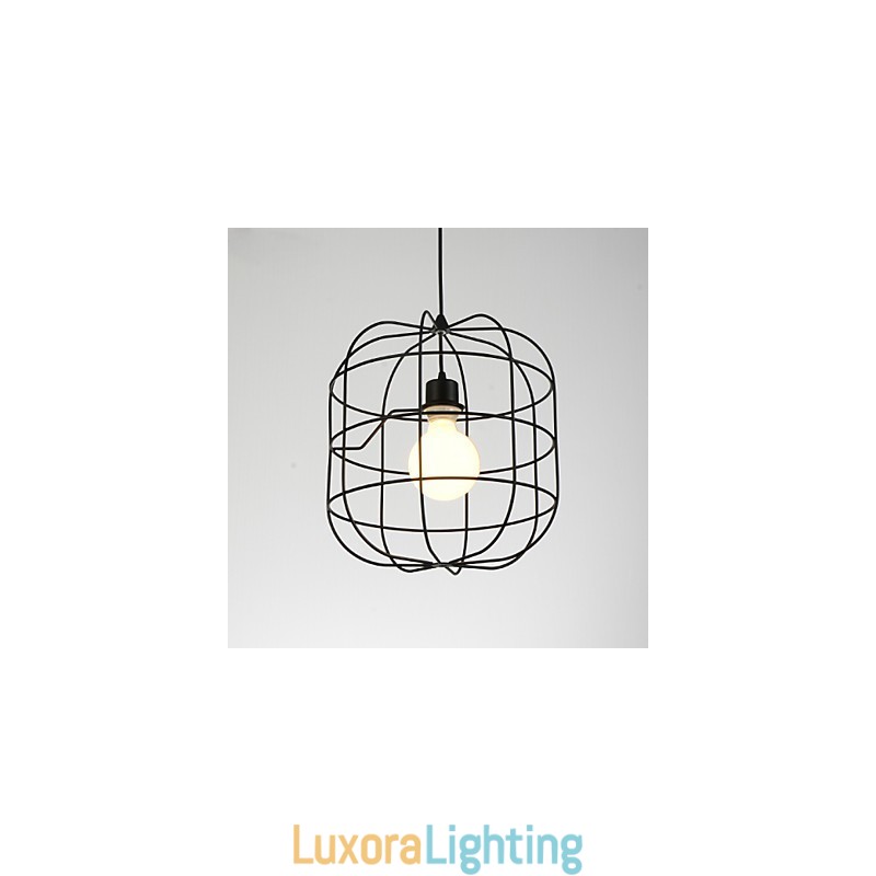 Designer Touch Decorative Mini Artistic Birdcage Pendant Lamp 1 Light Mordern Simplicity Finish Black White Metal Carbon Steel Droplight