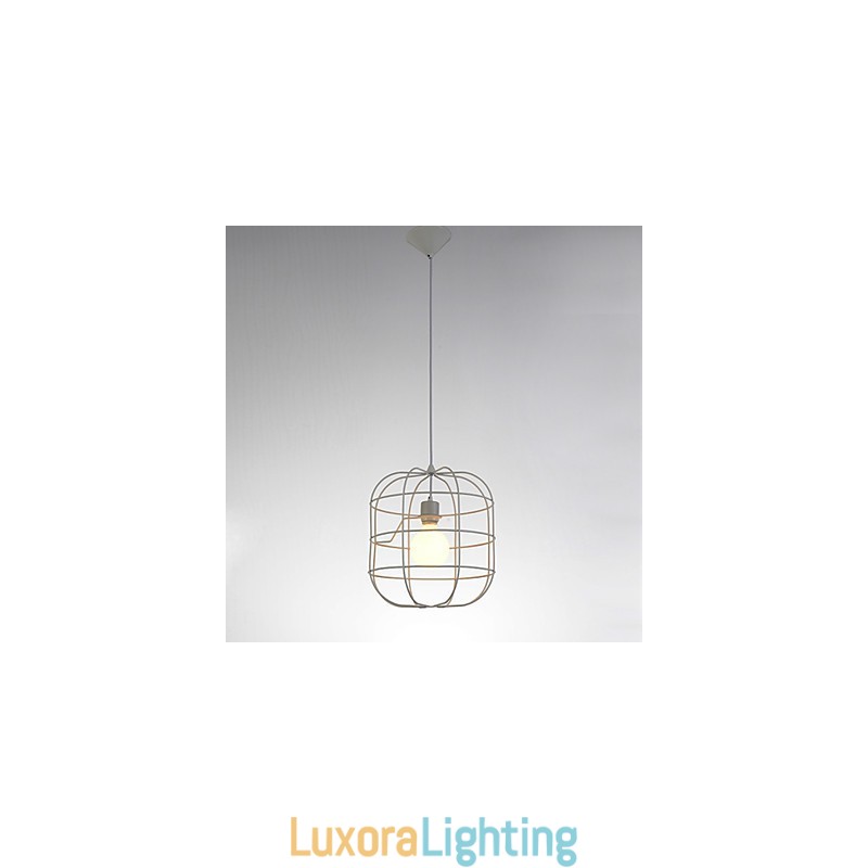 Designer Touch Decorative Mini Artistic Birdcage Pendant Lamp 1 Light Mordern Simplicity Finish Black White Metal Carbon Steel Droplight