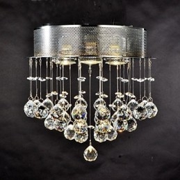 Designer Touch Decorative Traditional Classic Crystal Chrome Metal Flush Mount