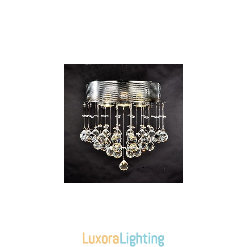 Designer Touch Decorative Traditional Classic Crystal Chrome Metal Flush Mount