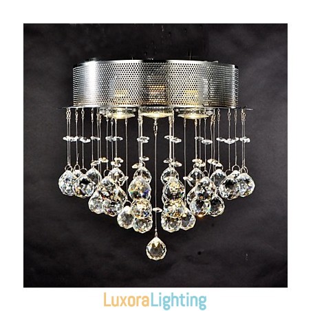 Designer Touch Decorative Traditional Classic Crystal Chrome Metal Flush Mount