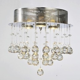 Designer Touch Decorative Traditional Classic Crystal Chrome Metal Flush Mount