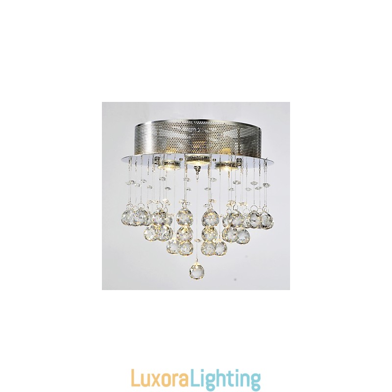 Designer Touch Decorative Traditional Classic Crystal Chrome Metal Flush Mount