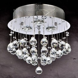 Designer Touch Decorative Traditional Classic Crystal Chrome Metal Flush Mount