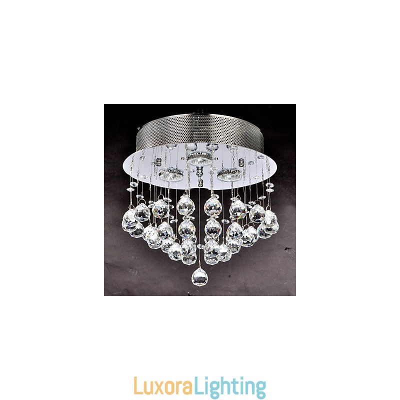 Designer Touch Decorative Traditional Classic Crystal Chrome Metal Flush Mount