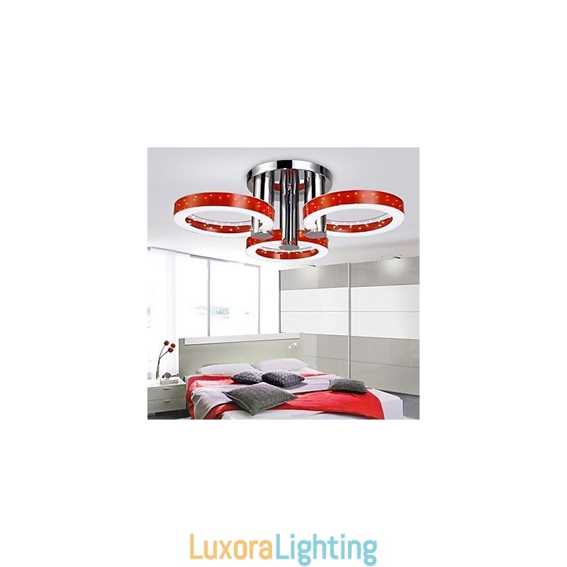 Designer Touch Decorative Modern Contemporary Chrome Metal Chandelier Flush Mount