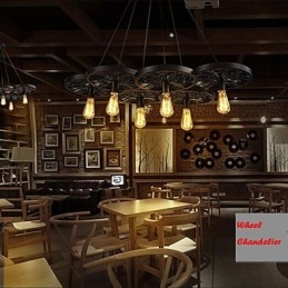 Designer Touch Decorative Loft Pendant Light Wheel Chandelier Rustic Vintage Retro Country Dining Metal+Painting