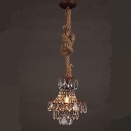 Designer Touch Decorative Retro lounge Hemp Industrial Wind Imitation Crystal Chandelier