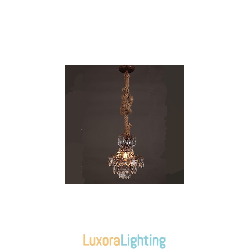 Designer Touch Decorative Retro lounge Hemp Industrial Wind Imitation Crystal Chandelier
