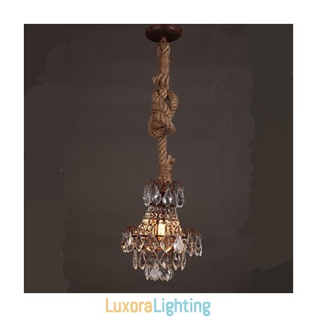 Designer Touch Decorative Retro lounge Hemp Industrial Wind Imitation Crystal Chandelier