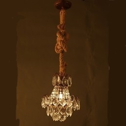 Designer Touch Decorative Retro lounge Hemp Industrial Wind Imitation Crystal Chandelier