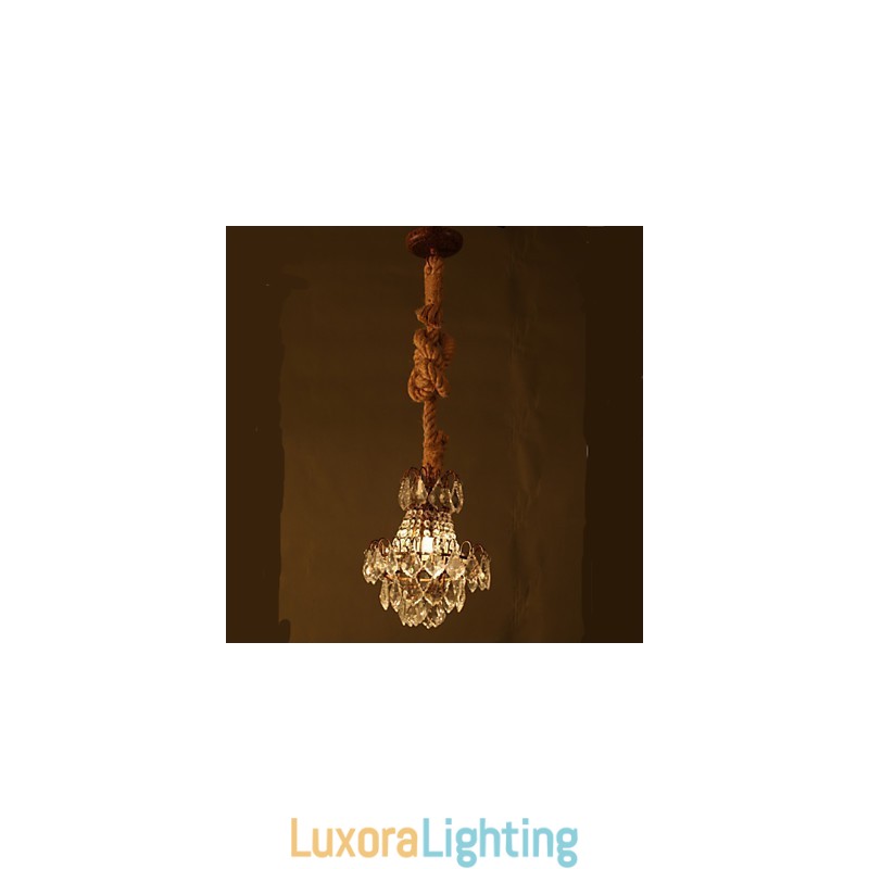 Designer Touch Decorative Retro lounge Hemp Industrial Wind Imitation Crystal Chandelier