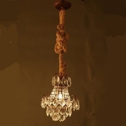Designer Touch Decorative Retro lounge Hemp Industrial Wind Imitation Crystal Chandelier