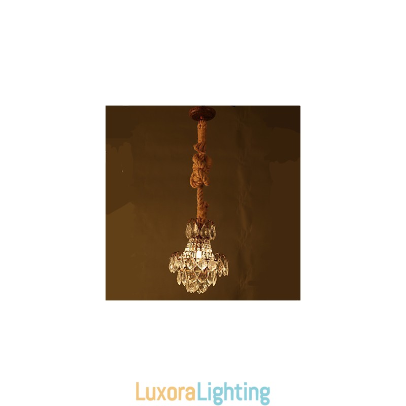 Designer Touch Decorative Retro lounge Hemp Industrial Wind Imitation Crystal Chandelier