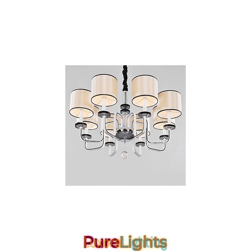 Designer Touch Decorative Modern Contemporary Crystal Chrome Metal Chandelier