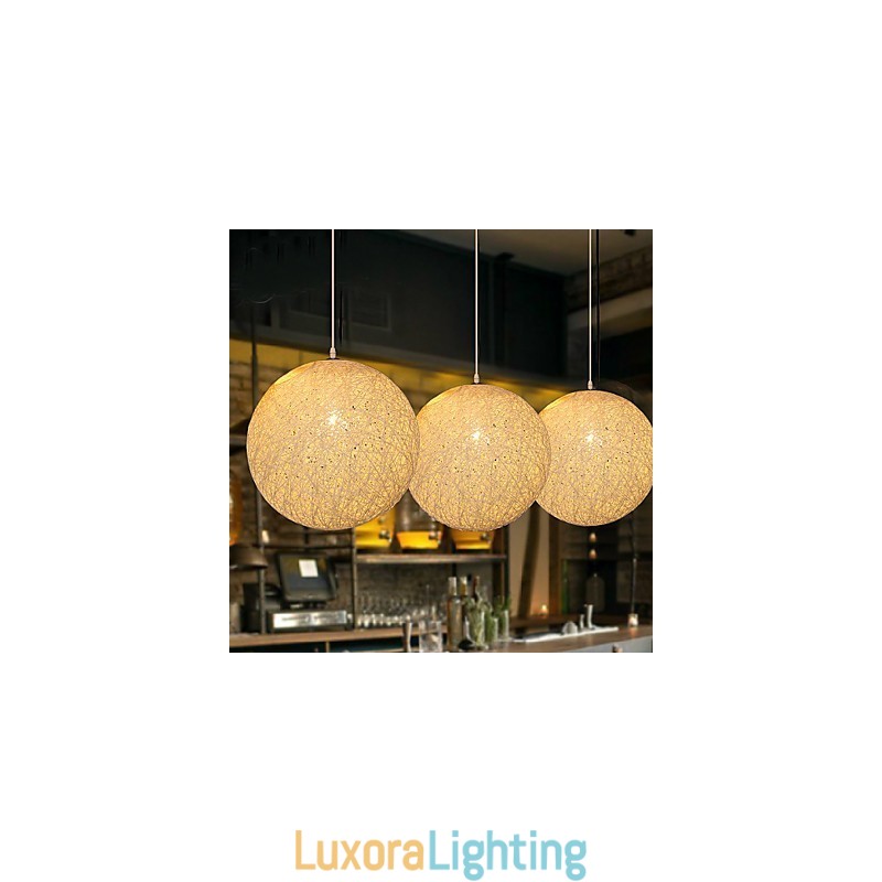 Designer Touch Decorative Contemporary And Contracted Spherical Cany Art Lamp Hemp Ball Pendant Lamp Light