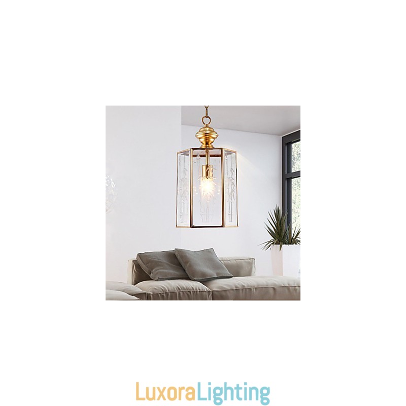 Designer Touch Decorative American Country Small Pendant all Copper Single Glass