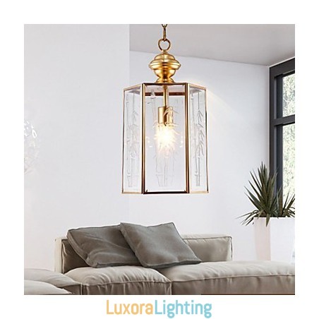 Designer Touch Decorative American Country Small Pendant all Copper Single Glass