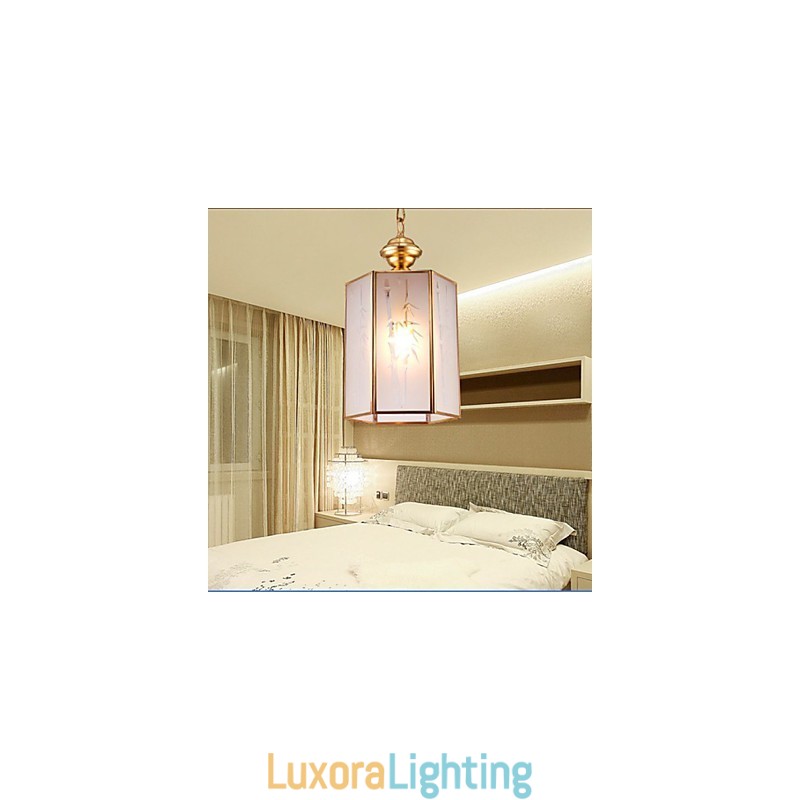 Designer Touch Decorative American Country Small Pendant all Copper Single Glass