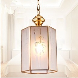 Designer Touch Decorative American Country Small Pendant all Copper Single Glass
