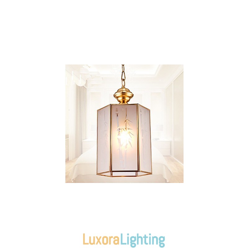 Designer Touch Decorative American Country Small Pendant all Copper Single Glass