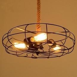 Designer Touch Decorative Vintage American Lron Rope Creative Industrial Fan Chandelier