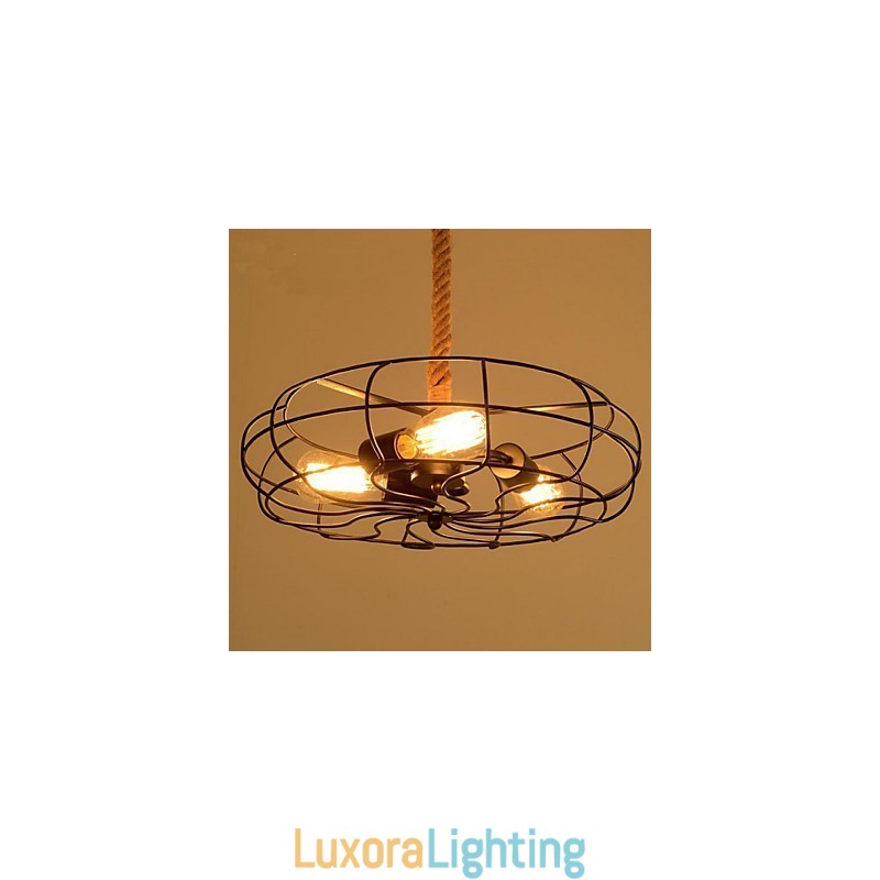 Designer Touch Decorative Vintage American Lron Rope Creative Industrial Fan Chandelier