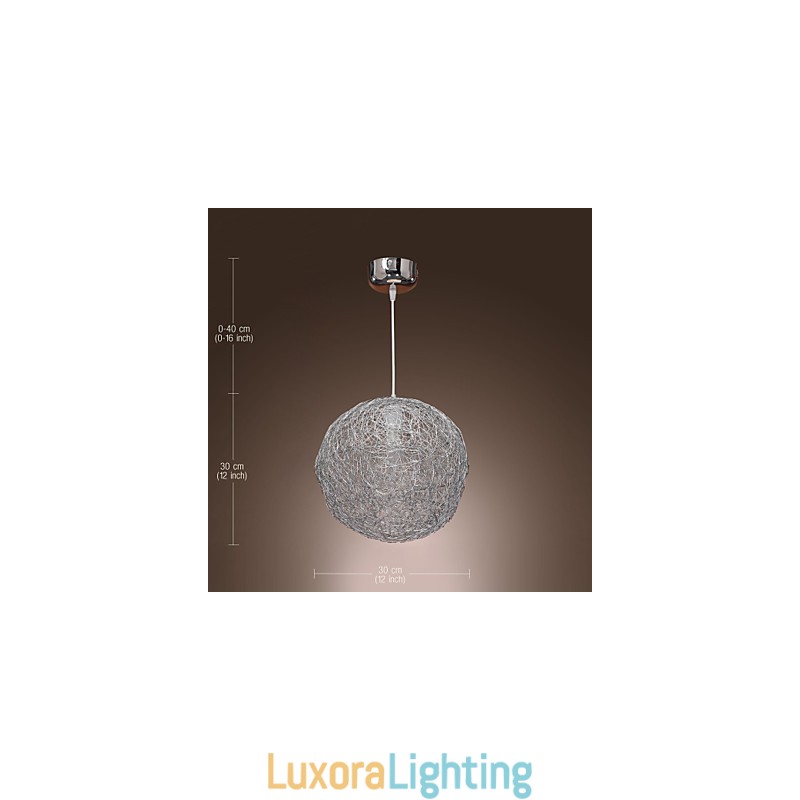 Designer Touch Decorative Modern Contemporary Globe Mini Style Chrome Pendant Light