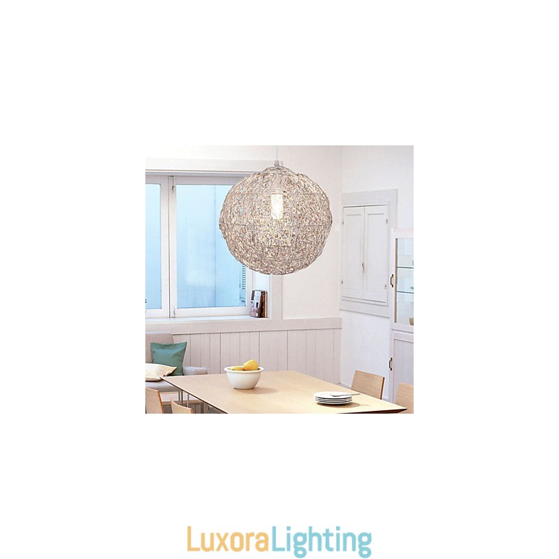 Designer Touch Decorative Modern Contemporary Globe Mini Style Chrome Pendant Light