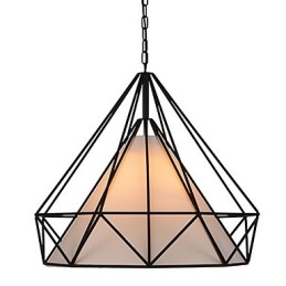 Designer Touch Decorative Diamond Mini Pendant Lamp 1 Light Modern Simplicity Black & White Finished Carbon Steel Cloth Droplight