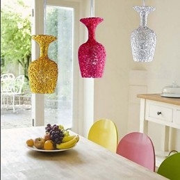 Designer Touch Decorative Woven Aluminum Chandelier With Three Head Lamp Apple