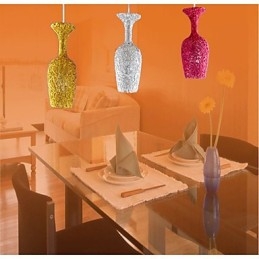 Designer Touch Decorative Woven Aluminum Chandelier With Three Head Lamp Apple