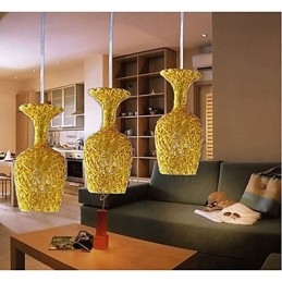 Designer Touch Decorative Woven Aluminum Chandelier With Three Head Lamp Apple