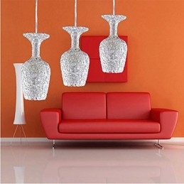 Designer Touch Decorative Woven Aluminum Chandelier With Three Head Lamp Apple