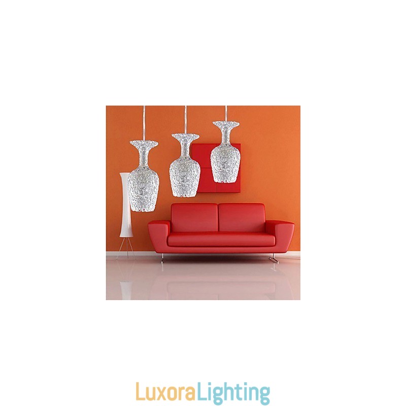 Designer Touch Decorative Woven Aluminum Chandelier With Three Head Lamp Apple