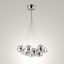 Designer Touch Decorative Modern Contemporary Globe Chrome Metal Pendant Light