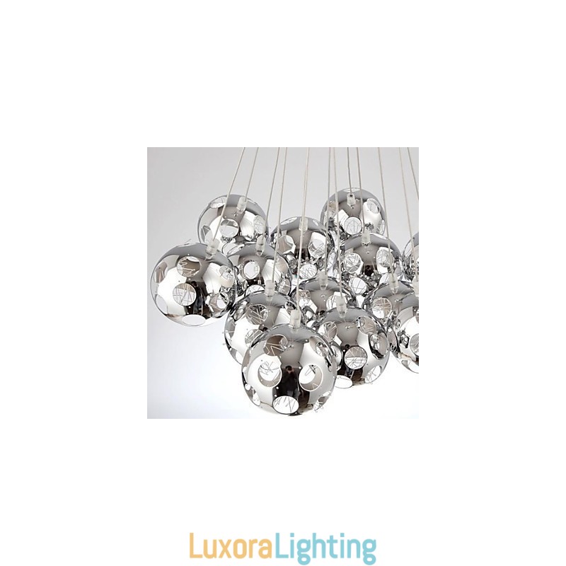 Designer Touch Decorative Modern Contemporary Globe Chrome Metal Pendant Light