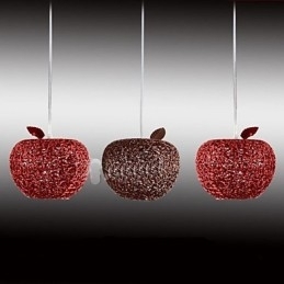 Designer Touch Decorative Woven Aluminum Chandelier With Three Head Lamp Apple