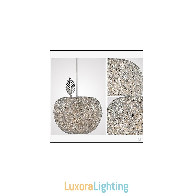 Designer Touch Decorative Woven Aluminum Chandelier With Three Head Lamp Apple