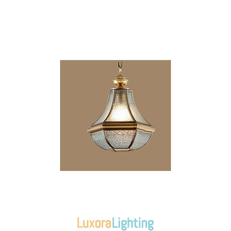 Designer Touch Decorative American Country Small Pendant all Copper Single Glass