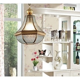 Designer Touch Decorative American Country Small Pendant all Copper Single Glass