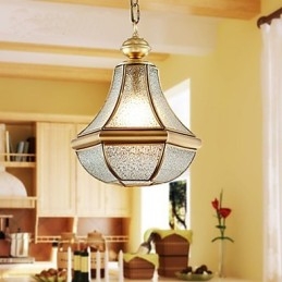 Designer Touch Decorative American Country Small Pendant all Copper Single Glass