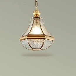 Designer Touch Decorative American Country Small Pendant all Copper Single Glass