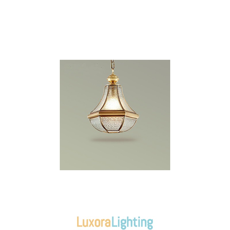 Designer Touch Decorative American Country Small Pendant all Copper Single Glass
