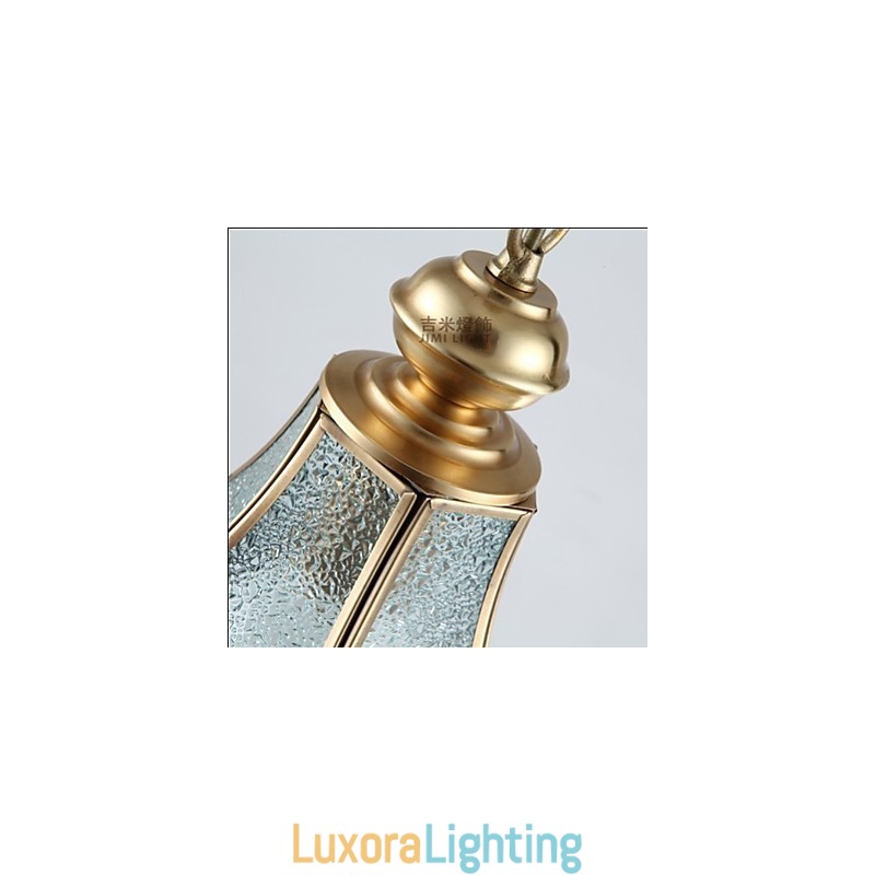 Designer Touch Decorative American Country Small Pendant all Copper Single Glass